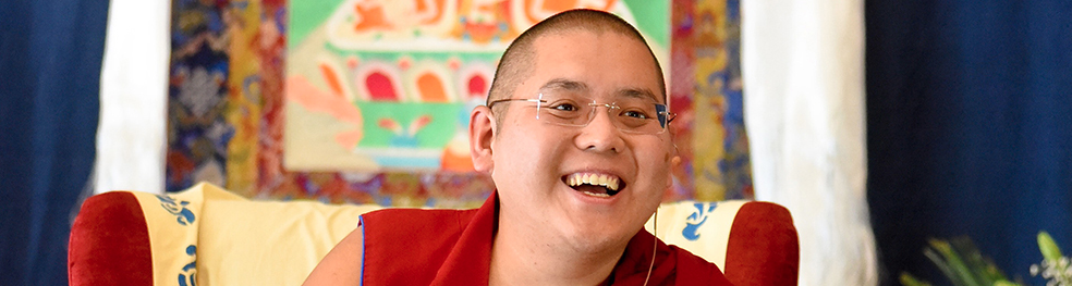 His Eminence Ling Rinpoche laughing